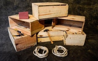 MOVEIS RECICLADO COM CAIXAS DE FEIRA
