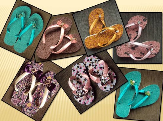 O chinelo forrado com tecido deixará seu visual muito mais interessante, além de poder ser também uma fonte extra de renda (Foto: Divulgação)