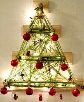 Esta linda árvore de Natal com lã é muito fácil de ser feita (Foto: Divulgação)