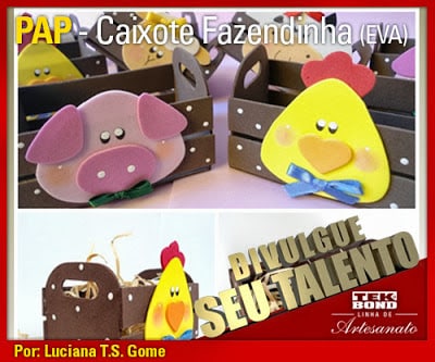 Minicaixote fazendinha de EVA faz muito sucesso com todos (Foto: tekbond.blogspot.com.br)