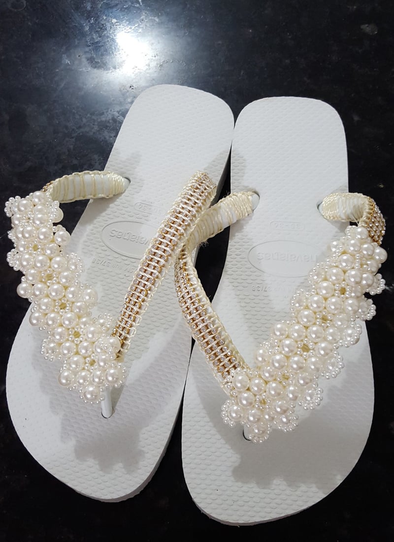 chinelos bordados com perola e strass passo a passo