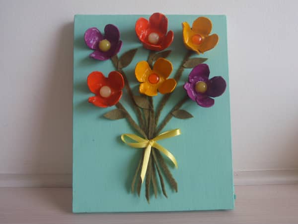 flores de caixa de ovo quadro flores de caixa de ovo quadro