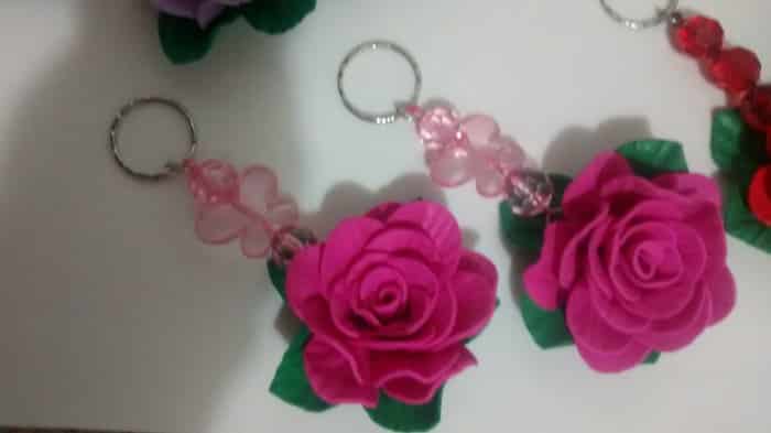 chaveiro de flor de eva chaveiro de flor de eva