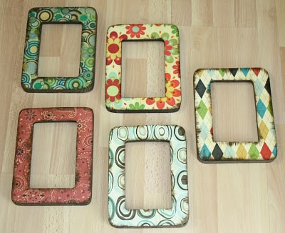 Decorar moldura com papel, mas causa um efeito interessante à sua peça (Foto: notjustahousewife.net)