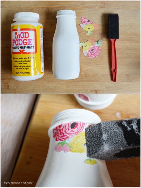 Como Fazer Decoupage em Garrafas de Vidro 2