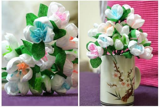 São lindas estas flores de papel crepom e também fáceis de fazer (Foto: inspiringhow.com)