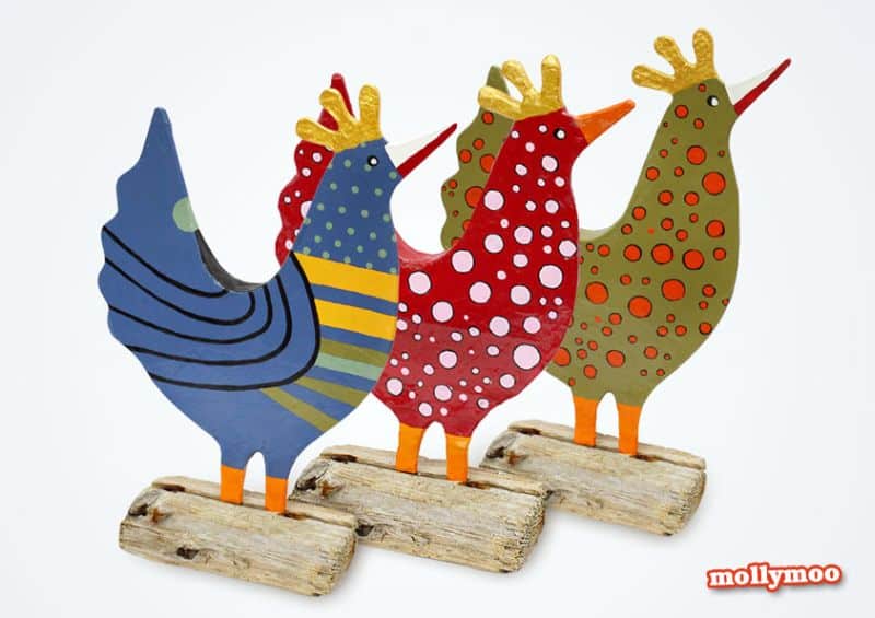 Galinha de Papel Machê Passo a Passo Galinha de papel machê decora e diverte (Foto: mollymoocrafts.com)