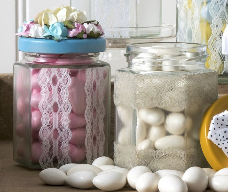 Ideia para Decorar Frascos com Renda Ideia para Decorar Frascos com Renda