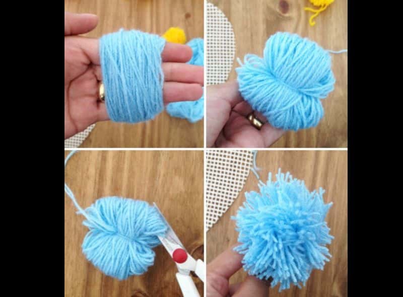Dicas de Chaveiro de Pompom de Lã Dicas de Chaveiro de Pompom de Lã