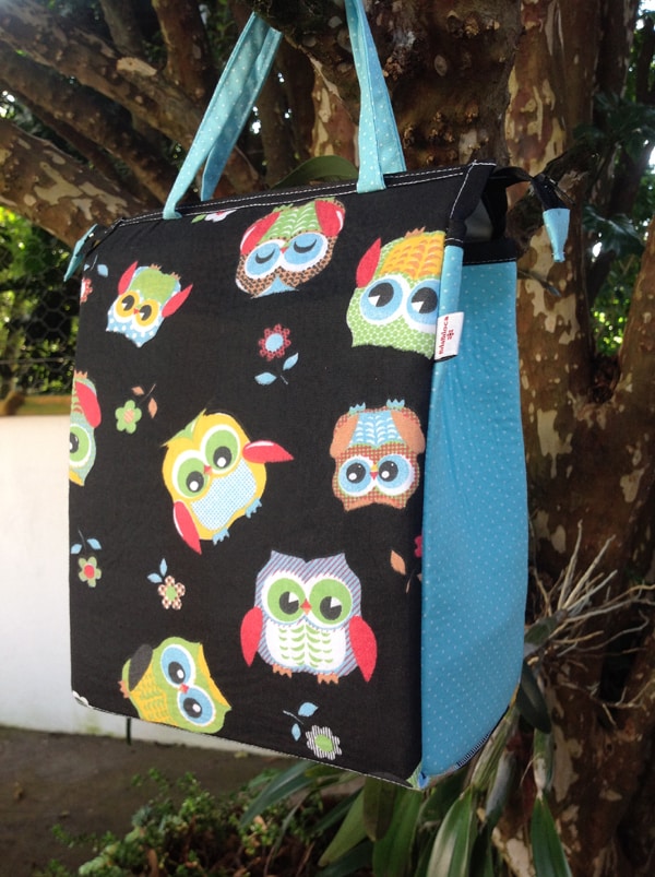 bolsa com tecido com corujinhas bolsa com tecido com corujinhas