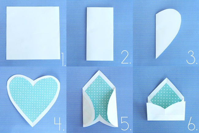 dobradura de papel origami de envelope de coração dobradura de papel origami de envelope de coração