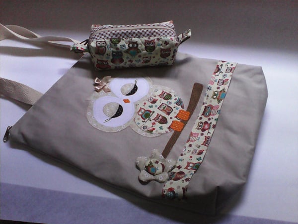 bolsa com tecido coruja bolsa com tecido coruja