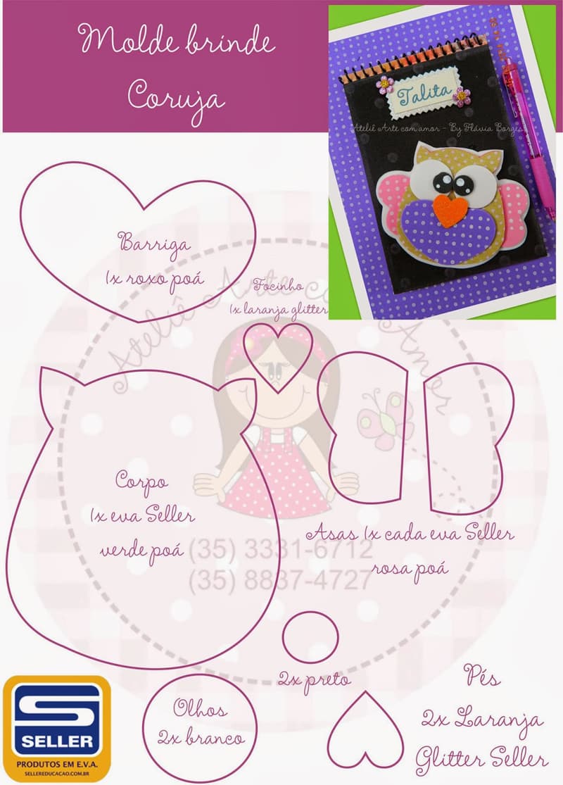 caderno com eva coruja caderno com eva coruja
