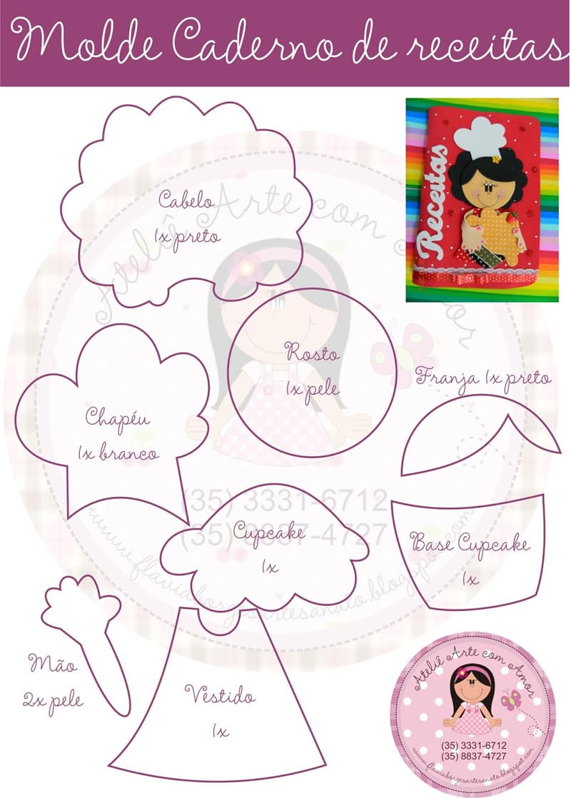 caderno com eva de receitas caderno com eva de receitas