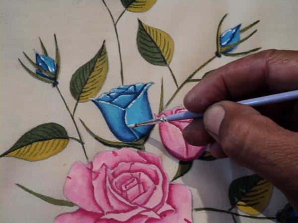 pano de prato pintado com rosa pano de prato pintado com rosa