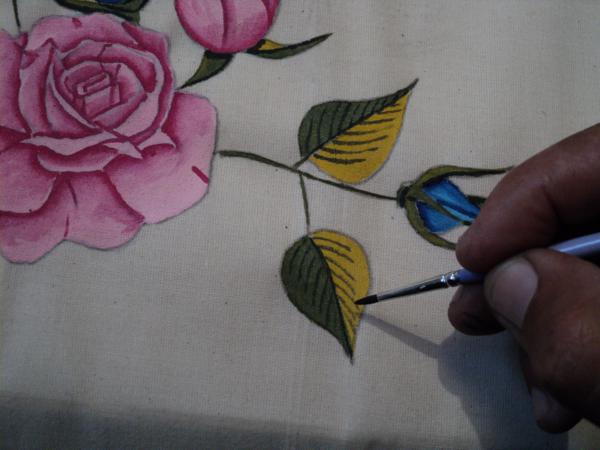 pano de prato pintado com folhas pano de prato pintado com folhas