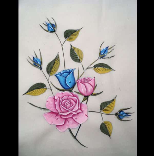 pano de prato pintado com rosa pano de prato pintado com rosa