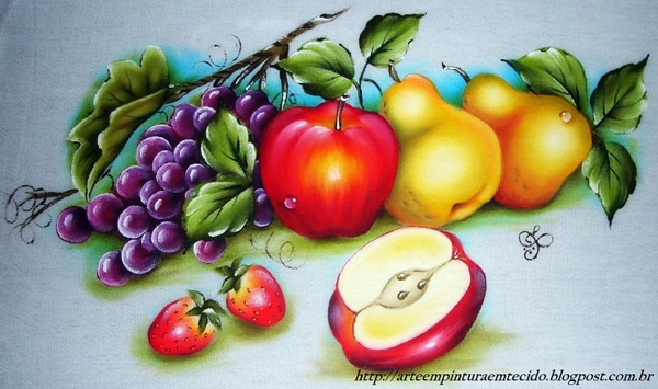 pintura em tecido maçã pintura em tecido maçã