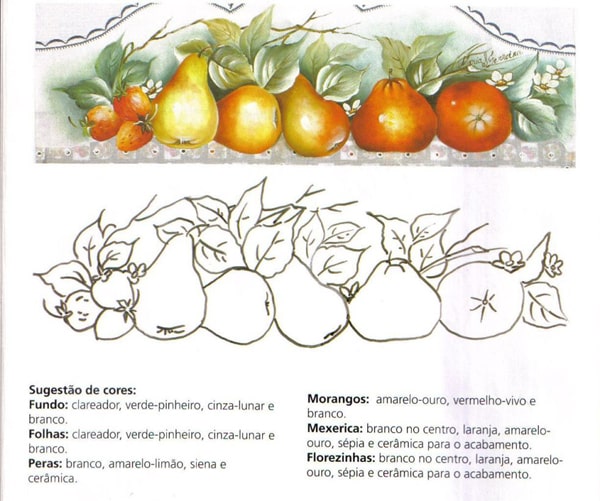 pintura em tecido peras pintura em tecido peras
