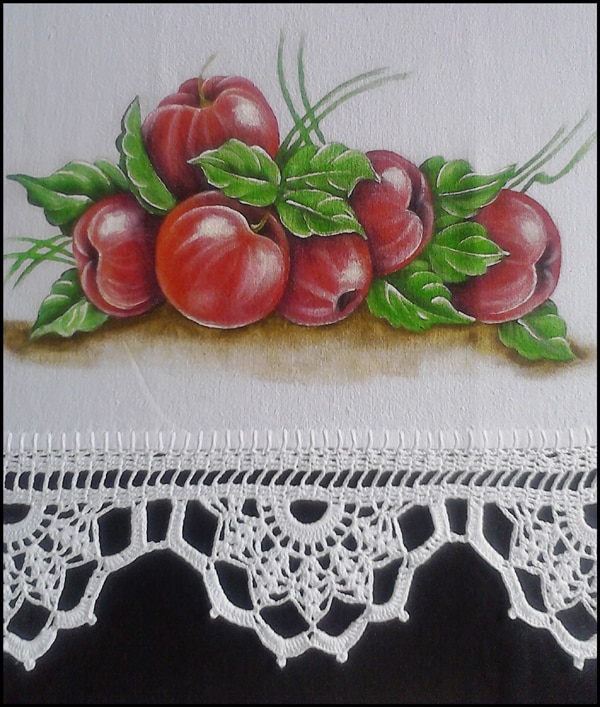 pano de prato pintado com cereja pano de prato pintado com cereja