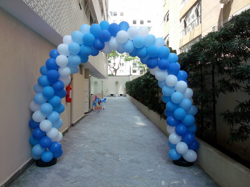 arco de baloes azul espiral arco de baloes azul espiral