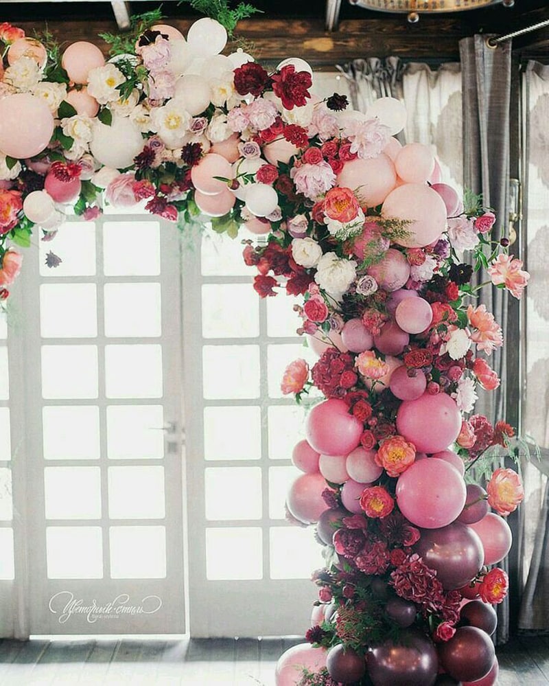 arco de baloes com flores arco de baloes com flores