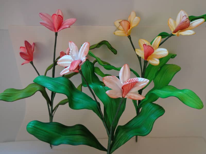 flores com folhas de eva flores com folhas de eva
