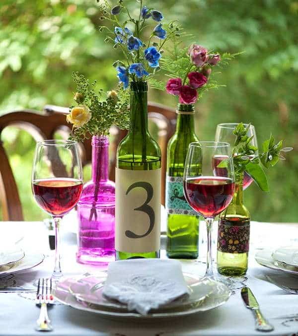 decoração com vinho