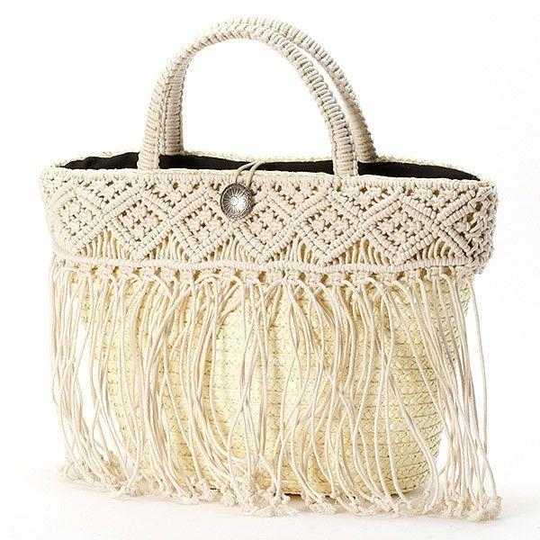 bolsa de praia de macrame