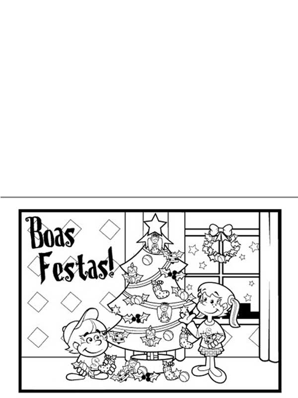 Cartão de natal para imprimir e escrever