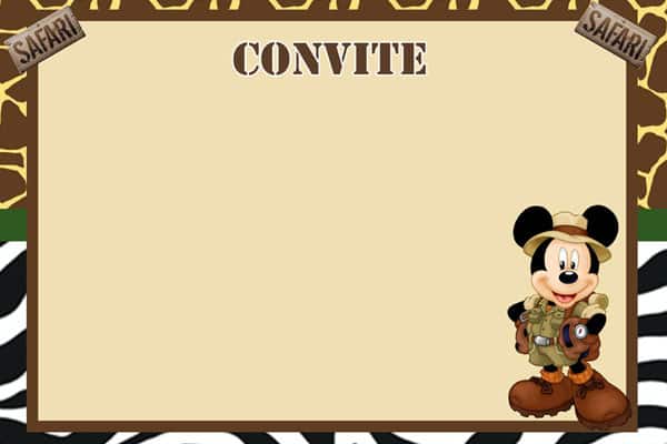 Convite Mickey no Safari