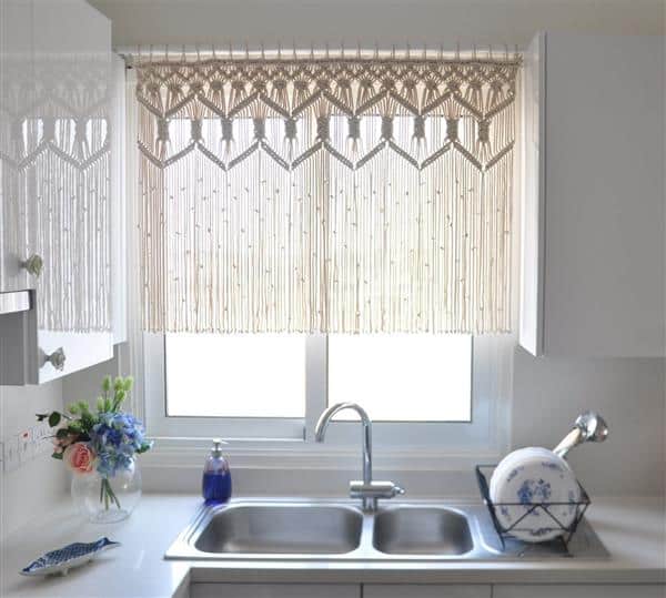 cortina de macrame para janela