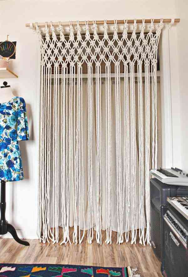 cortina de macrame para porta