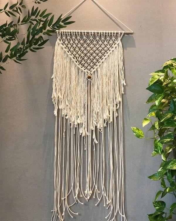 macrame decorando parede