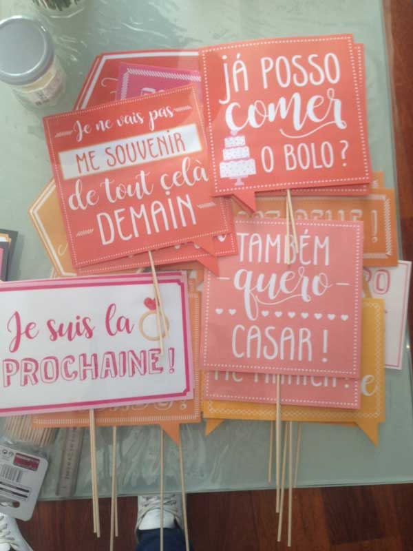 Plaquinhas decorativas para casamento