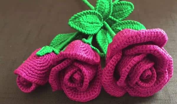 rosa em croche