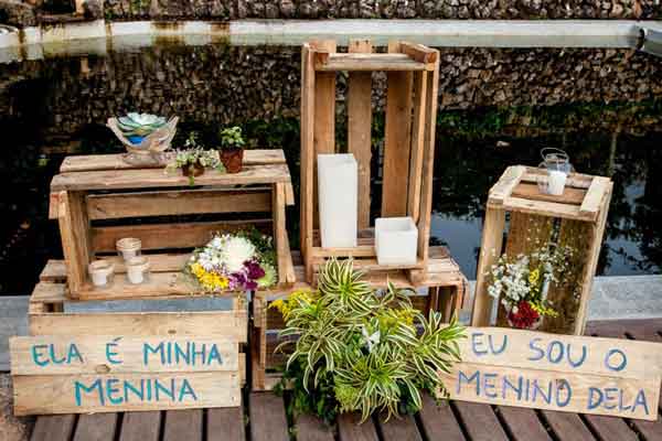 decoração de casamento com pallets