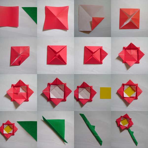 Dobraduras de papel rosa Rosa de papel