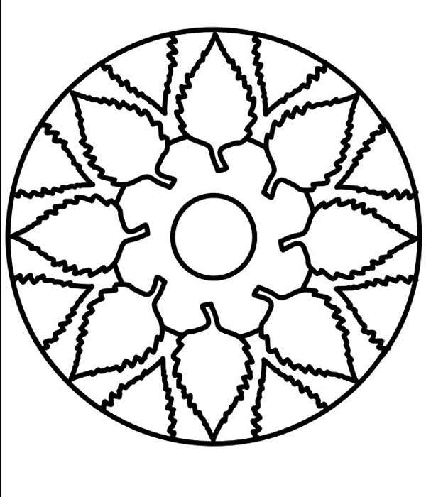 Mandala floral para técnica de pontilhismo