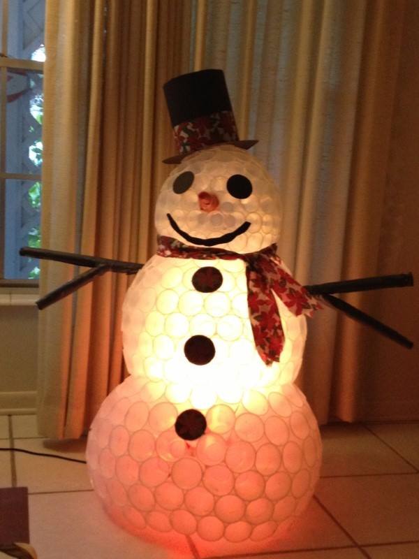 boneco de neve de copos