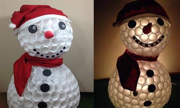 Boneco de neve iluminado
