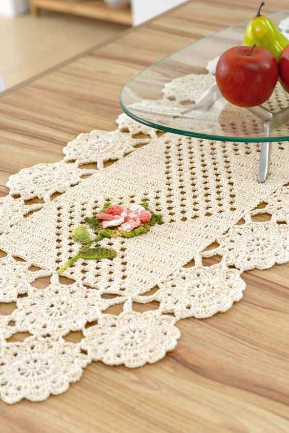 caminho de mesa de croche simples