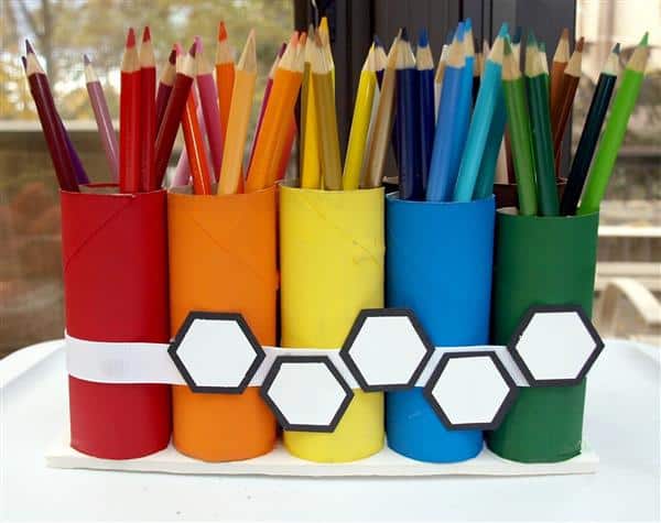porta lapis de material reciclado