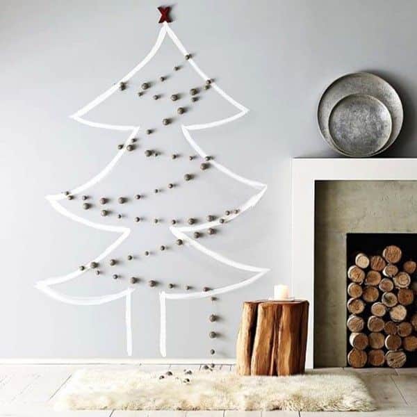 ideias de arvore de natal na parede