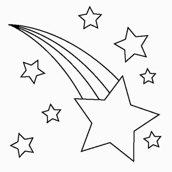 estrela cadente e estrelinhas