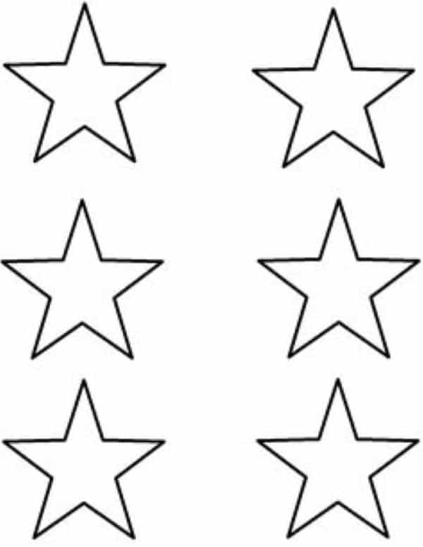 estrelas pequenas molde