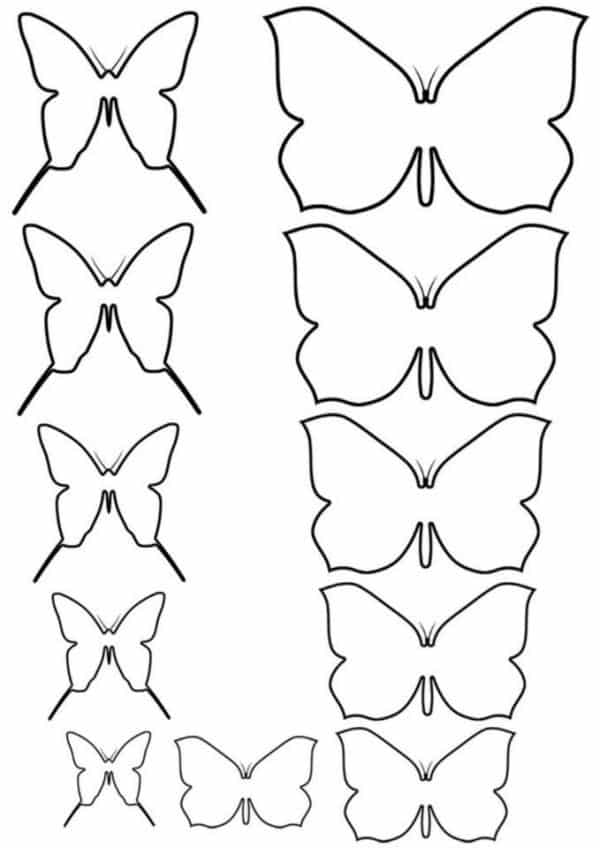 molde borboletas pequenas