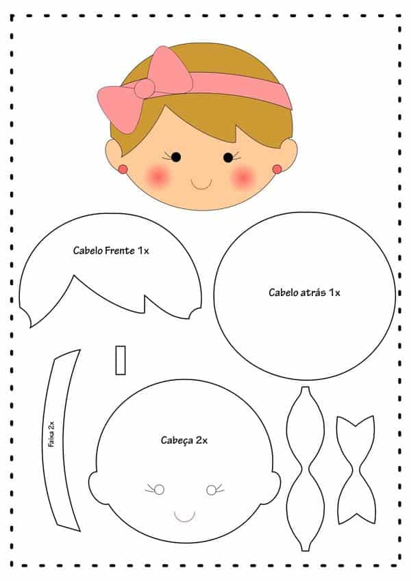 molde de boneca de feltro
