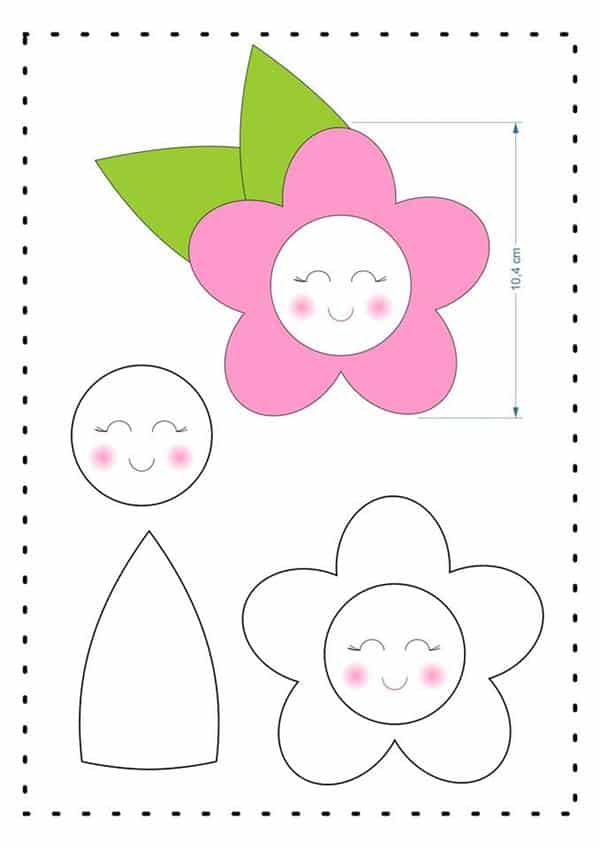moldes de flor de feltro