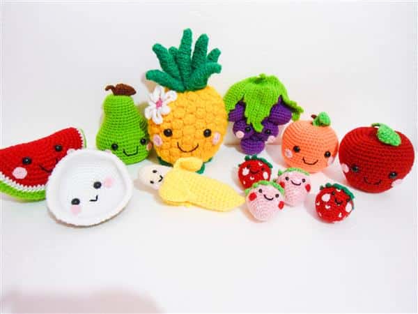 frutas de amigurumi